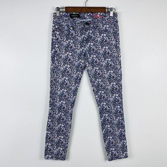 J. Crew Size 24 Liberty Art Fabrics Toothpick Skinny Jeans Blue Floral Meadow - Picture 1 of 5